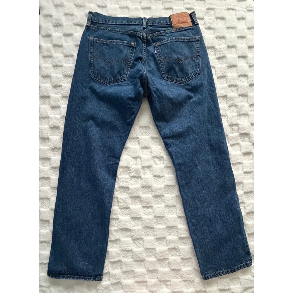 Levis 505 Regular Fit Straight Leg Jeans Mens 36x30 Medium Wash Blue Denim